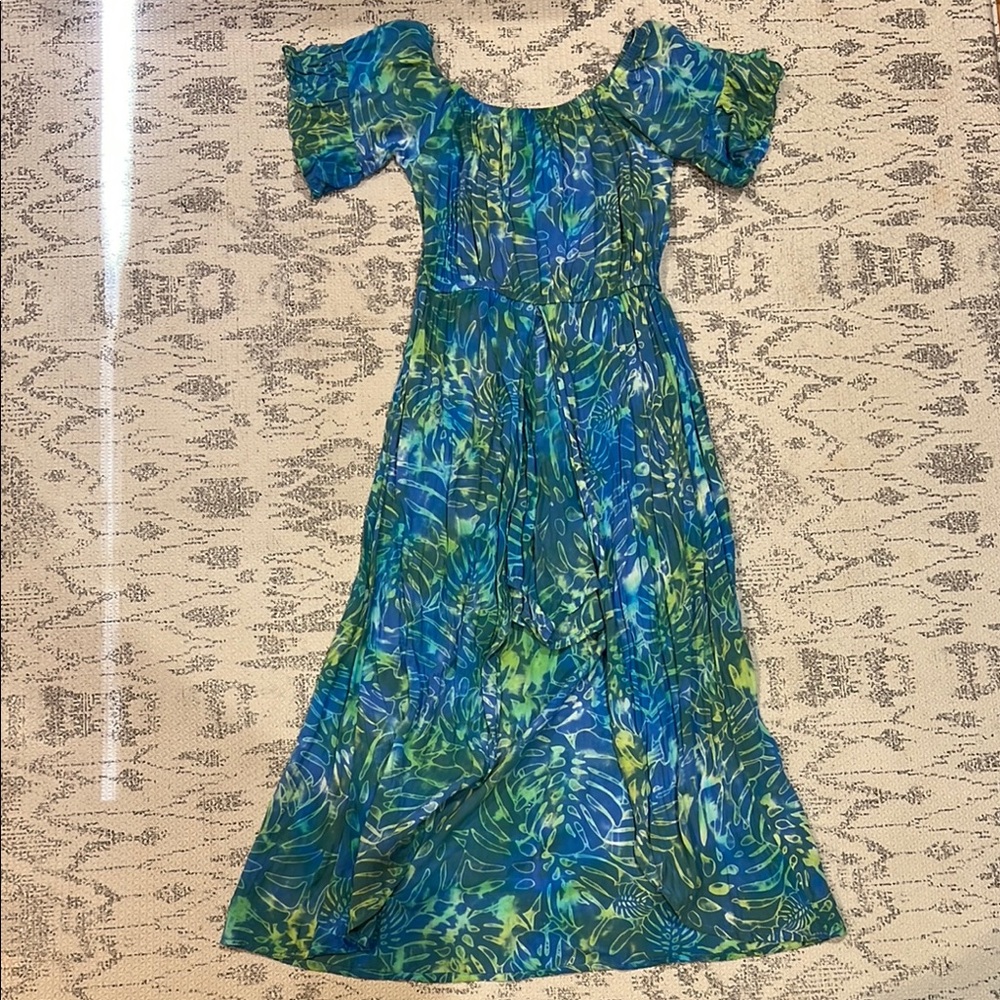 Blue Ginger Girls dress with attached shorts